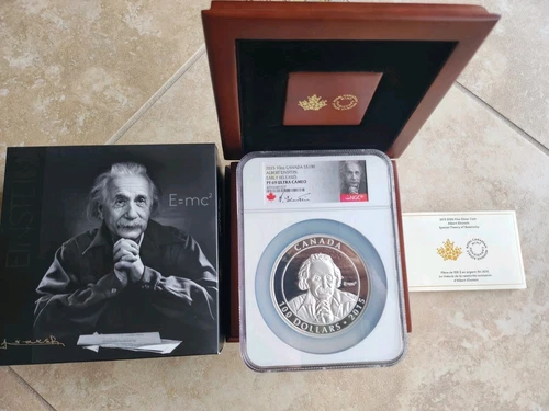 2015 Canada Albert Einstein 10oz Silver Proof Coin $100 NGC PF69 
