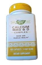 Nature's Way Calcium Magnesium Vitamin D Supplement, 100 capsules, EXP 11/30/25