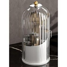 360 Rotating Makeup Brushes holder with Lid  Make Up Organizers and Storage fo...