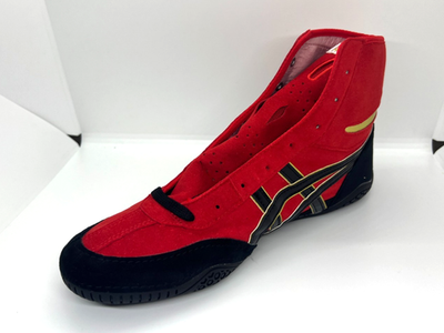 asics Boxing Wrestling Shoes Red and Black Gold 1083A001 NEW EX-EO