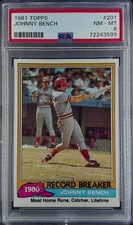1981 Topps Record Breaker Johnny Bench #201 PSA 8 HOF 15zx