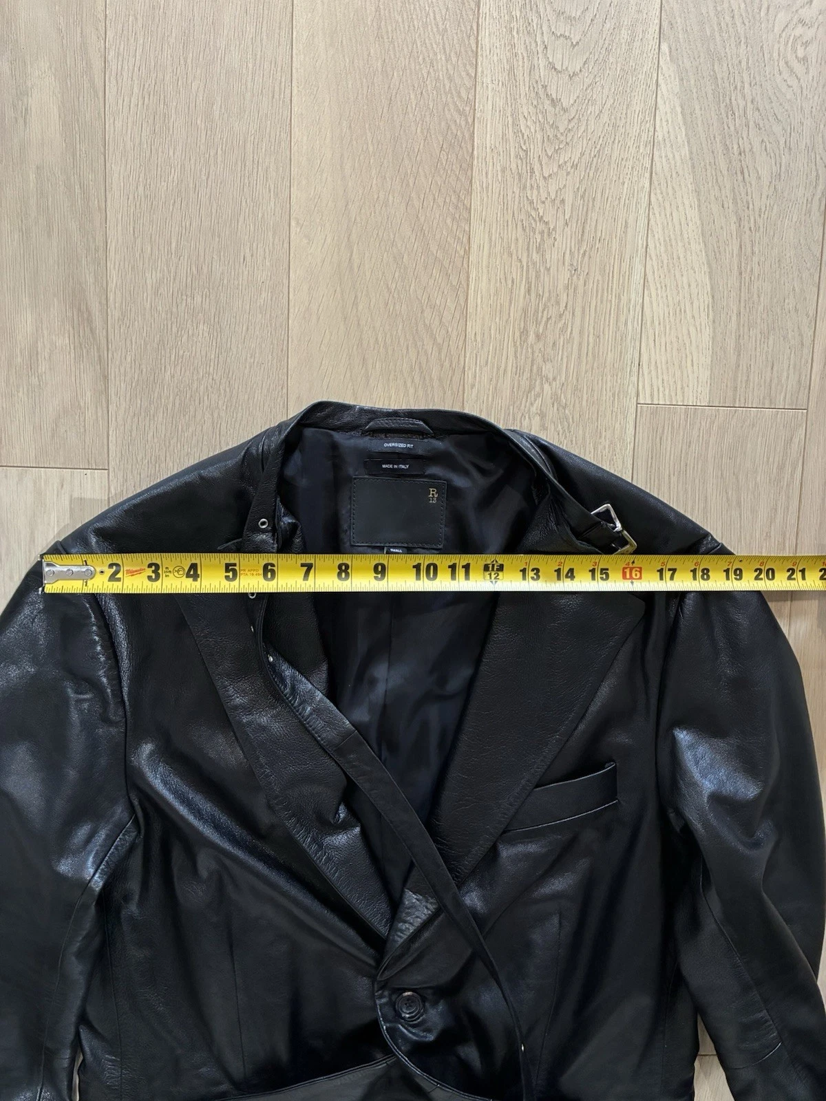 $2995 New R13 Belt Collar Leather Jacket Small Goth Glam Rock Owens Avantgarde - product detail image 14