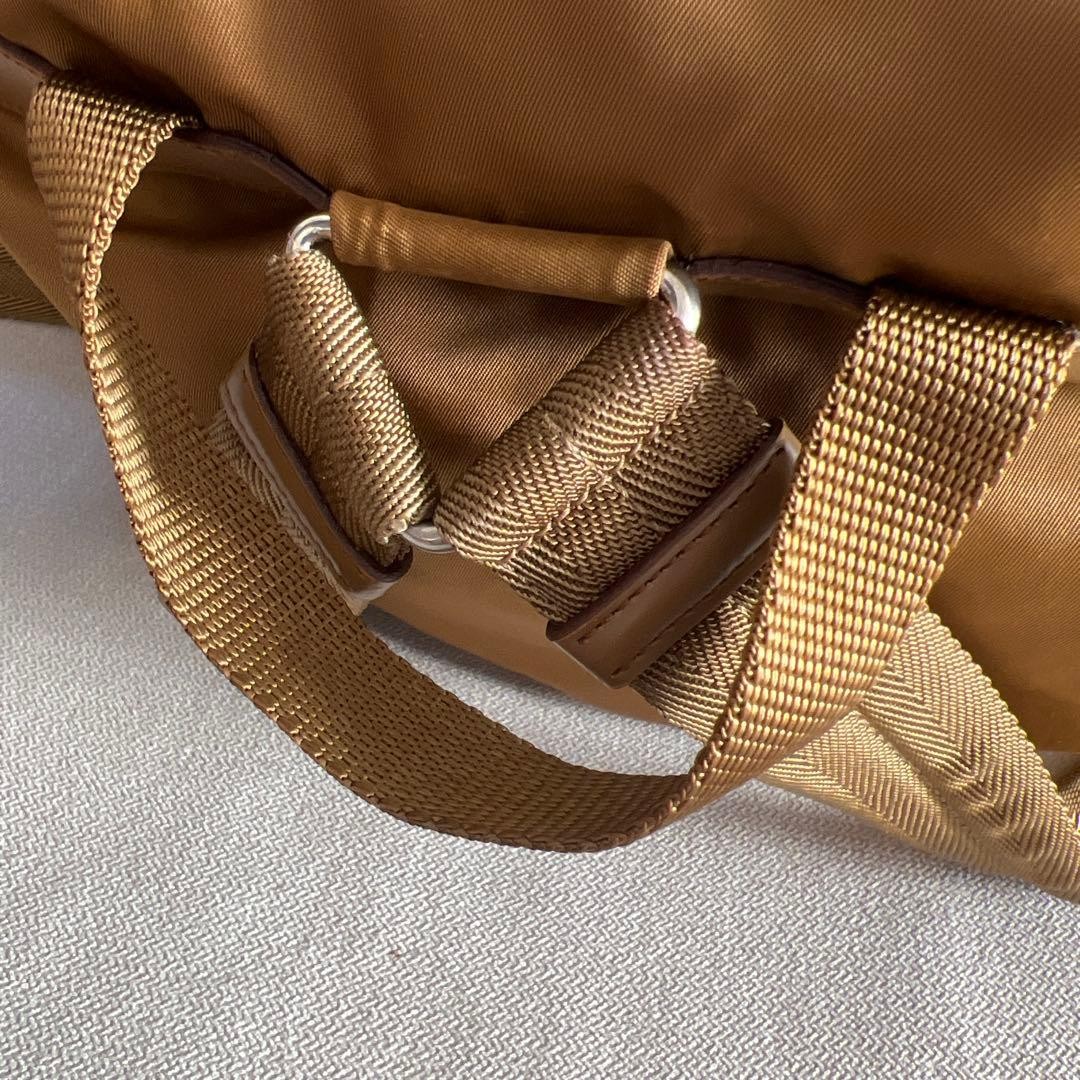 PRADA Backpack Nylon Camel Triangular Logo Drawst… - image 8