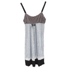 Simply Very Vera Wang Nightgown Size XS extra-small Grey, Light Blue Polka Dots