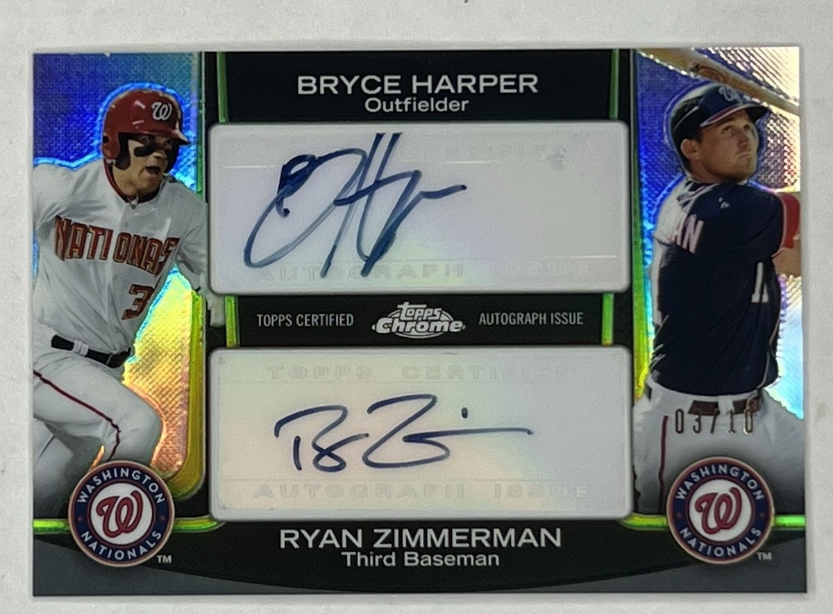 2012 Topps Chrome Dual Auto Bryce Harper Ryan Zimmerman 03/10