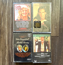 Lot of 4 Country Music Cassette Tapes: D. Parton, M. Bolton, Glen Bobbie, K.Rog