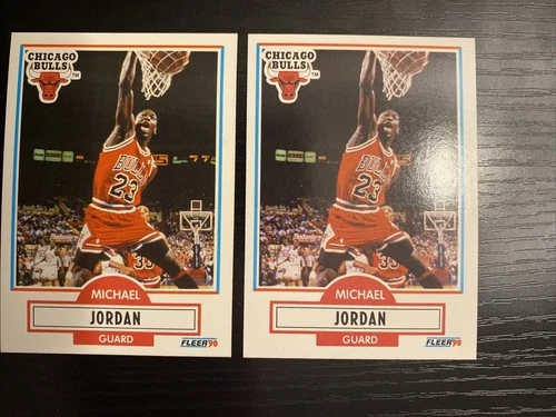 1990-91 Fleer - Michael Jordan #26 Black Line Under Biographical Information X2
