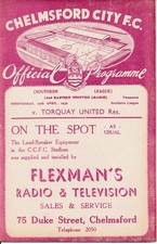 Chelmsford City v Torquay United Reserves (Southern League) 1938/1939 - PRE-WAR