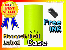 1 CASE OF FLUORESCENT YELLOW LABELS FOR MONARCH 1131 PRICING GUN 8 SLEEVES