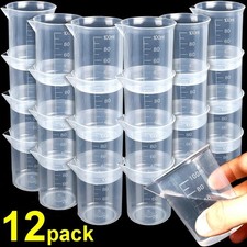 12 Pack 100ml Non-Stick Measuring Cup Plastic Jug Beaker Kitchen/Lab Tool
