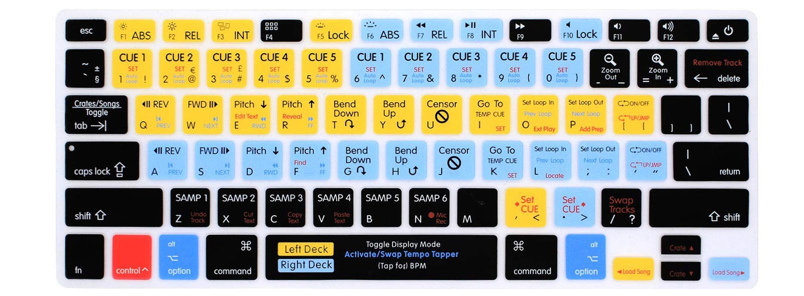 HRH Serato Scratch Live Functional Shortcuts Hotkey Silicone Keyboard Cover S...