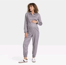 Sz L Woven Long Sleeve Maternity Jumpsuit - Isabel Maternity by Ingrid  Isabel