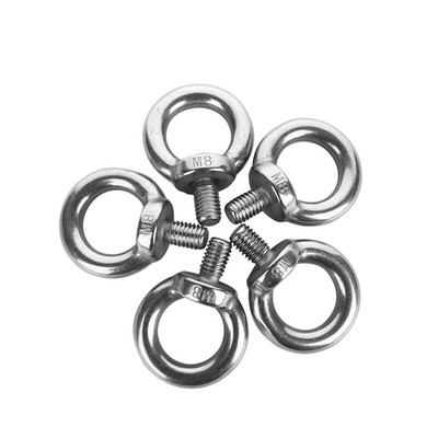 5 Pieces M8 Male Thread Machinery Shoulder Lifting Ring Eye Bolts