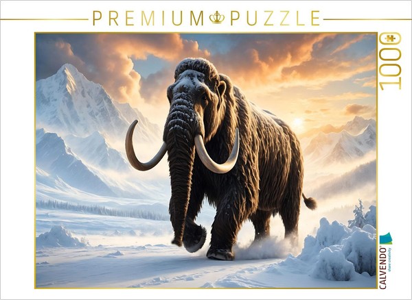 Calvendo Puzzle Mammoth In The Sunset Of The Ice Age | 1000 Pieces, Finished Siz-image