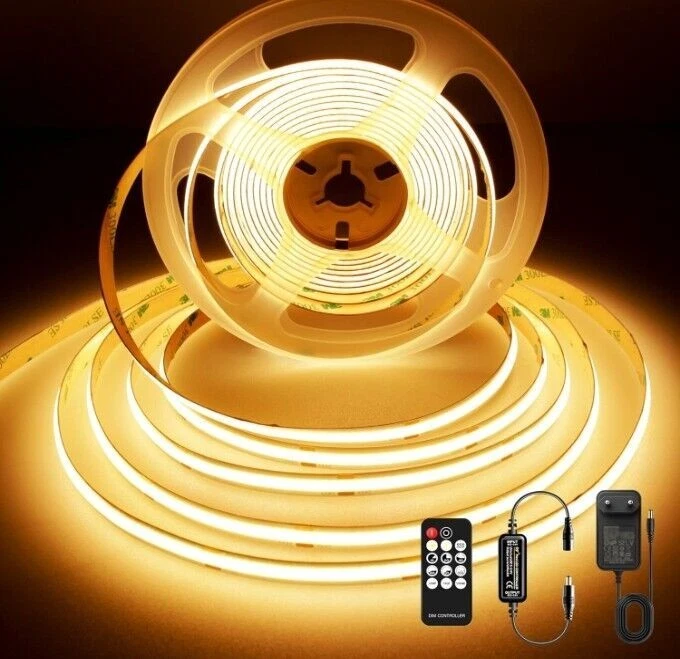 1m~5m COB Led Strip Flexible Tape Lights DC 12V 24V Remote Dimmable Power Supply - Image 2 of 4