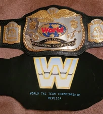 WWE Dual Plated Classic World Tag Team Championship Title  Belt Rare WWF