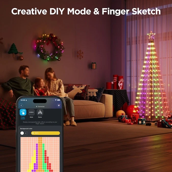 Govee 7.5-Ft LED Cone Tree Lights RGBIC Smart Color Changing App Control IP67 - Image 2 of 4