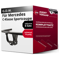 Für C-Klasse Sportcoupe CL203 (G.D.W.) Anhängerkupplung starr + E-Satz 13pol top