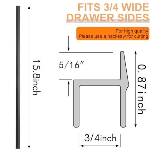 6 Pcs File Cabinet Rails PVC Hanging Black Document Cabinet 3/4 Inch Wide - Picture 3 of 8