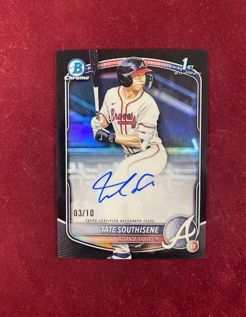 2025 Bowman Draft Chrome Tate Southisene Autogramm Auto Black Refractor 1st /10