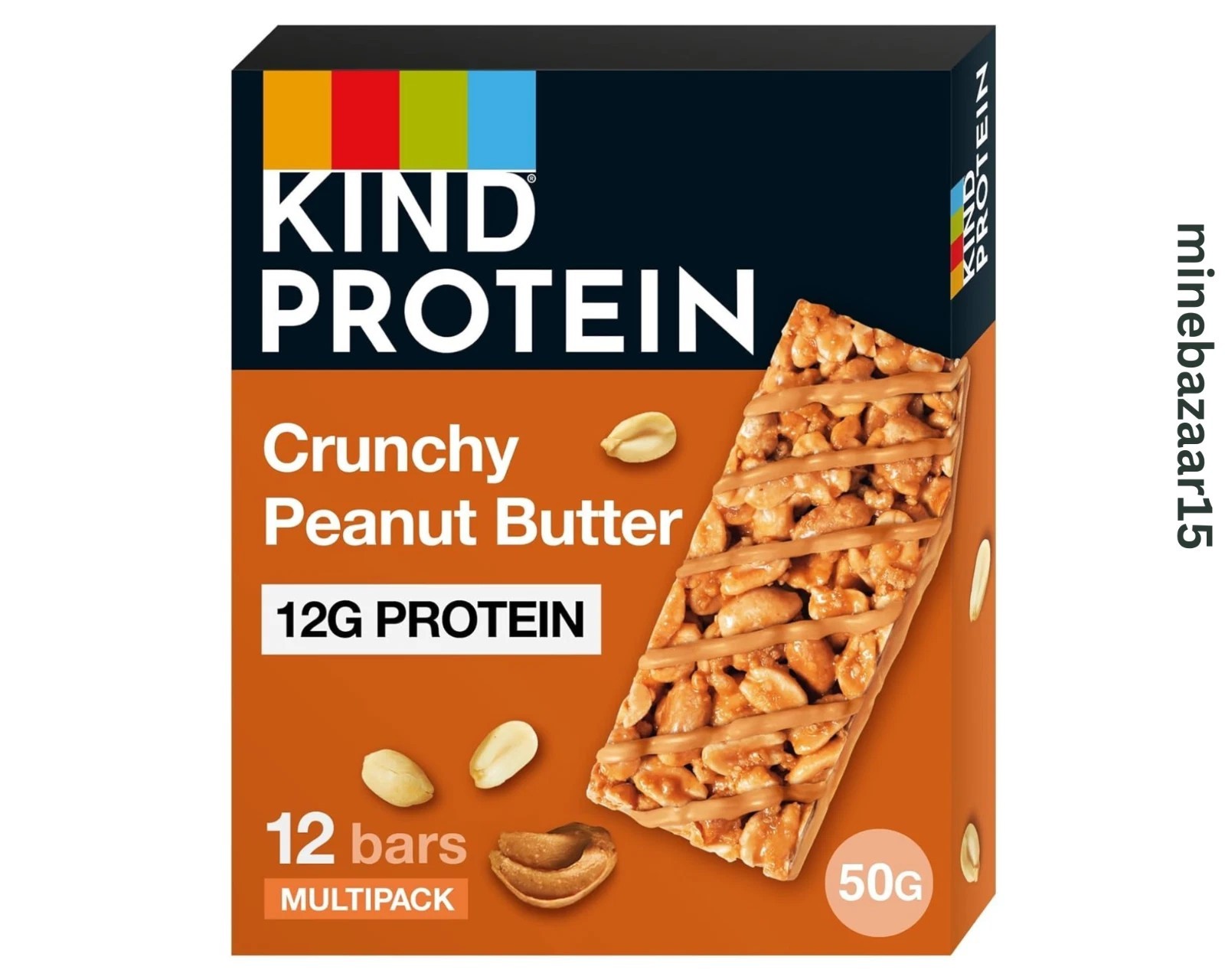 Kind Protein Bars, Crunchy Peanut Butter, Healthy Snack, Gluten Free, 12 x 50g