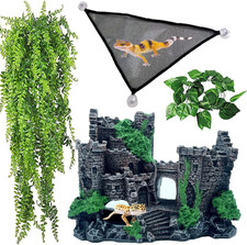 Bearded Dragon Tank Castle Decorations,Reptile Hammock Reptiles Habitat Resin Hi