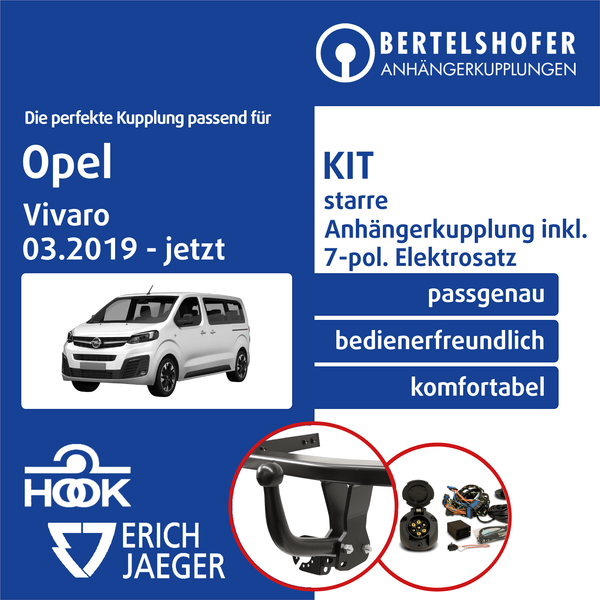 FüR Opel Vivaro C Typ K0 03.2019-Jetzt Ahk Starr +7Pol Spezifisch E-Satz Pkw Top-image