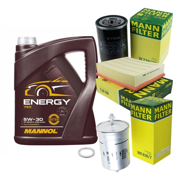 Mann Inspektionspaket 5L Mannol Energy 5W-30 FüR Audi A4 1.6 1.8 T A6 VW Passat-image