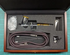 Paasche Talon Double Action Gravity Fed Airbrush Set | Wood Case | 3 Hea