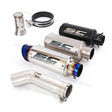 For Suzuki Gsxr750 Gsxr600 2011-2026 25 Exhaust Mid Pipe 51mm Tips Black Muffler