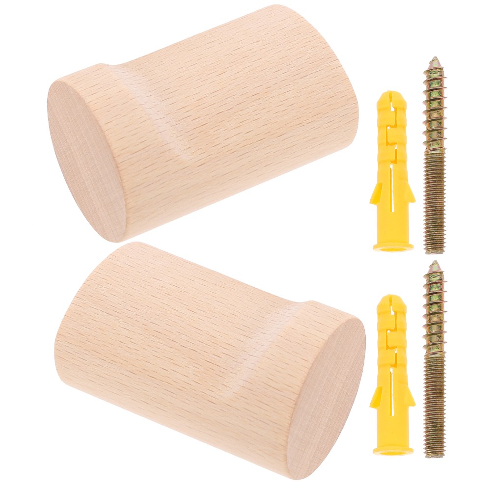 2 Set Wooden Hook Coat Pegs Wall Mounted Hooks Decorative for Hanging