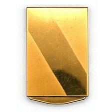 Vintage 1940s Brass Compact with Pink Lipstick & Dual Compartment โ Made in USA