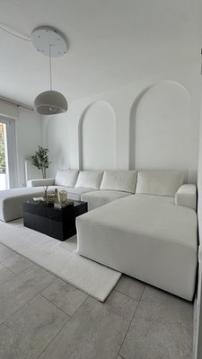 COUCH U WOHNLANDSCHAFT SAMT BEIGE WEISS