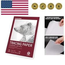 Bachmore 9”x12” Artist’s Tracing Paper Pad, 75 Sheets – Translucent Tracing P...