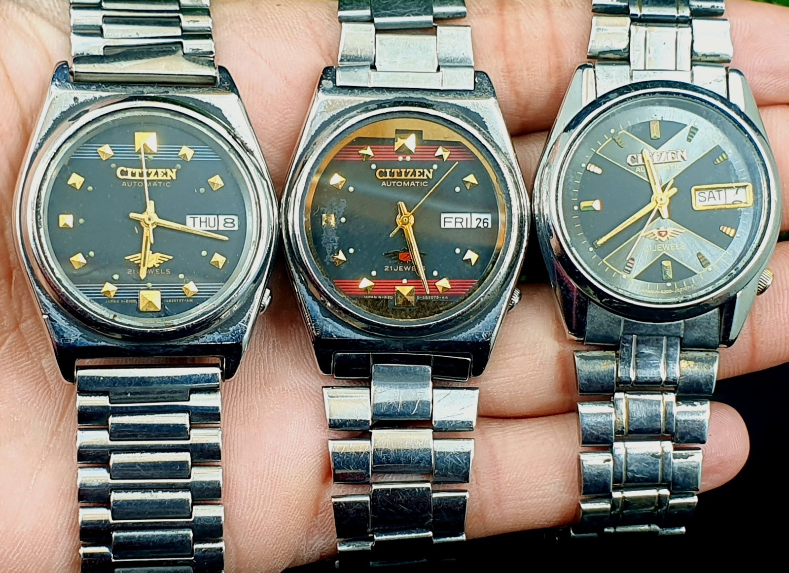 two Watch Jewels Men Japan Lot Of Citizen Made 21 Date Day Vintage Automatic - VintageWatches.PK two Watch Jewels Men Japan Lot Of Citizen Made 21 Date Day Vintage Automatic - vintagewatches.pk