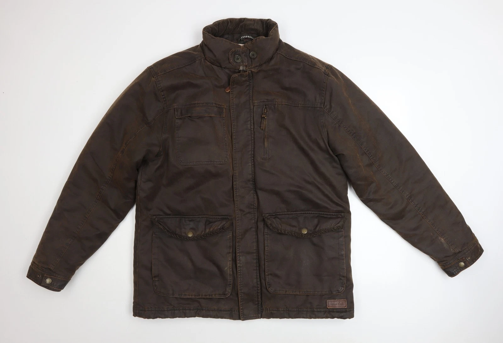 Weird Fish Men’s Brown Cotton Blend Water Resistant Jacket M