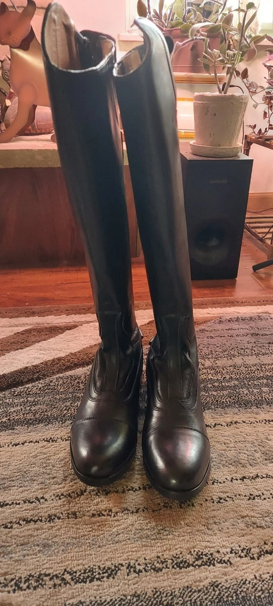 Bottes hauteur genou en cuir brun britannique pour femmes