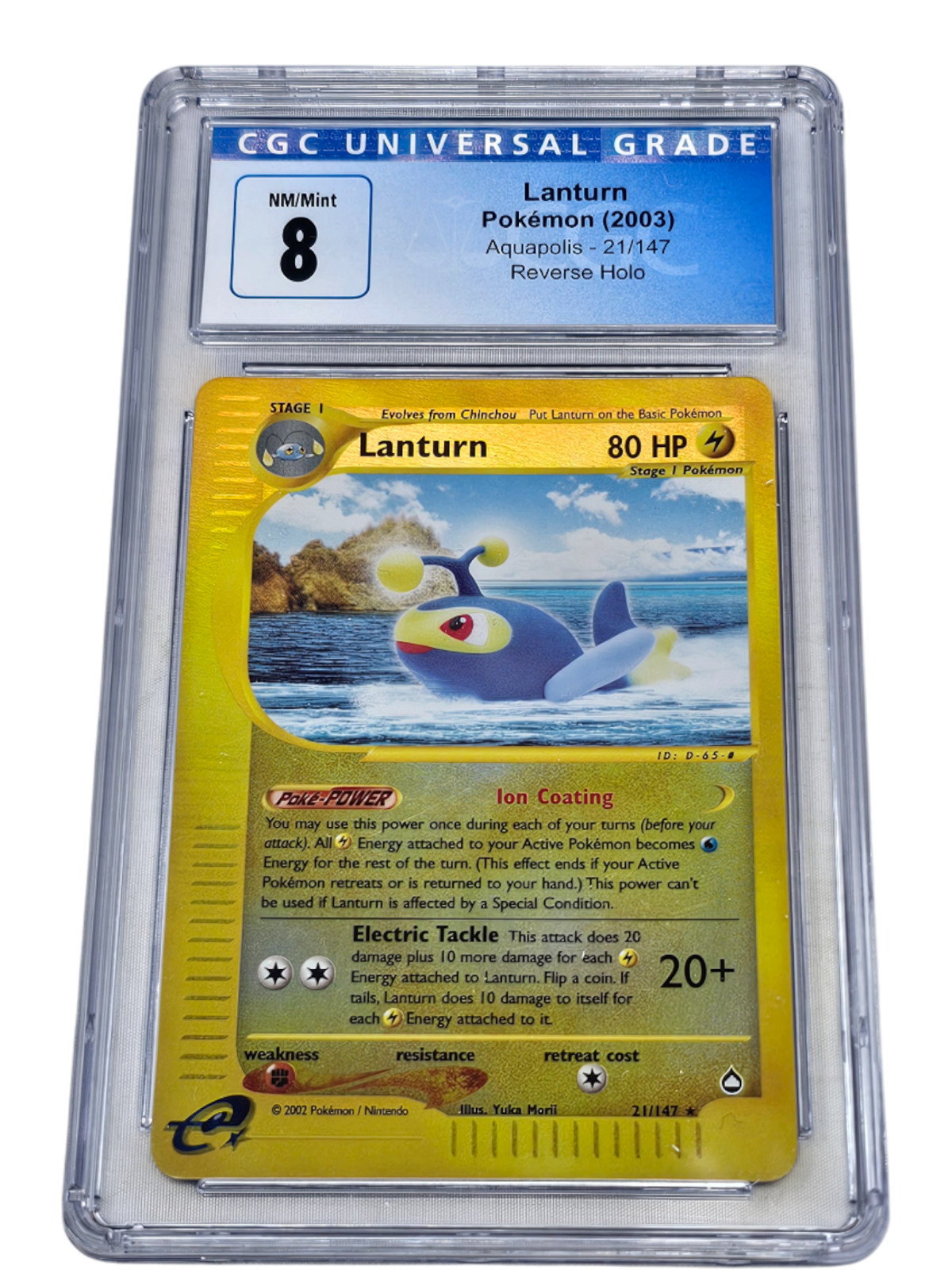 Lanturn 21/147 Aquapolis Reverse Holo CGC 8 NM/Mint 5245