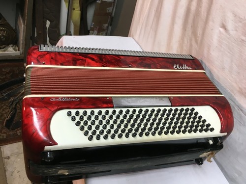 Vintage Marino CastelFidardo professional accordion Red Cracked Ice 1950s - Picture 4 of 12