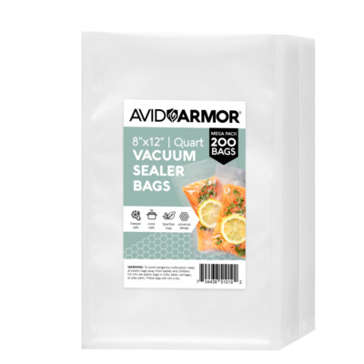 Avid Armor  8'' x 12'' Quart Size Pre-Cut Vacuum Sealer Bags - 200 Count