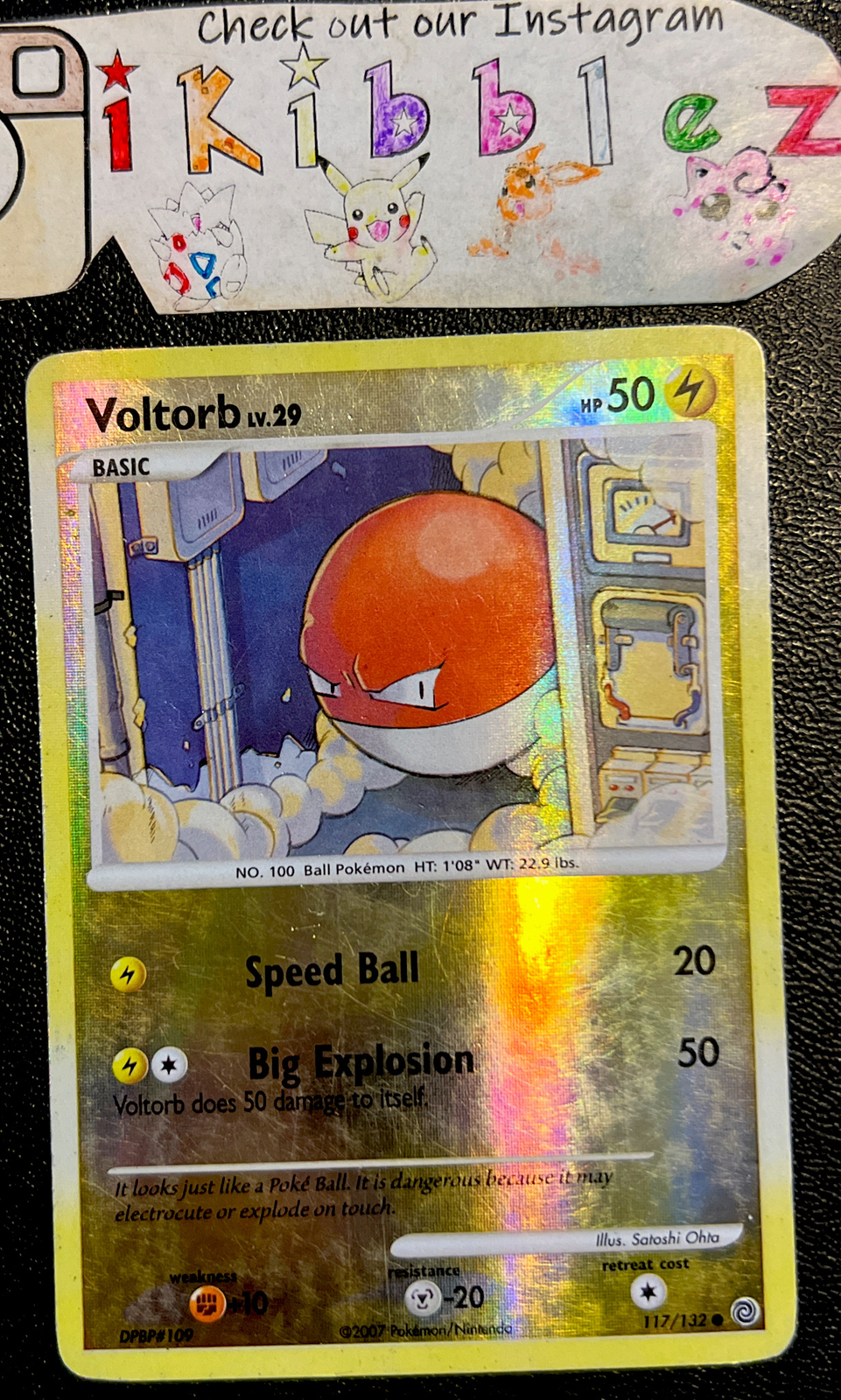 VOLTORB 117/132 MP Reverse Holo Secret Wonders Pokemon Card!