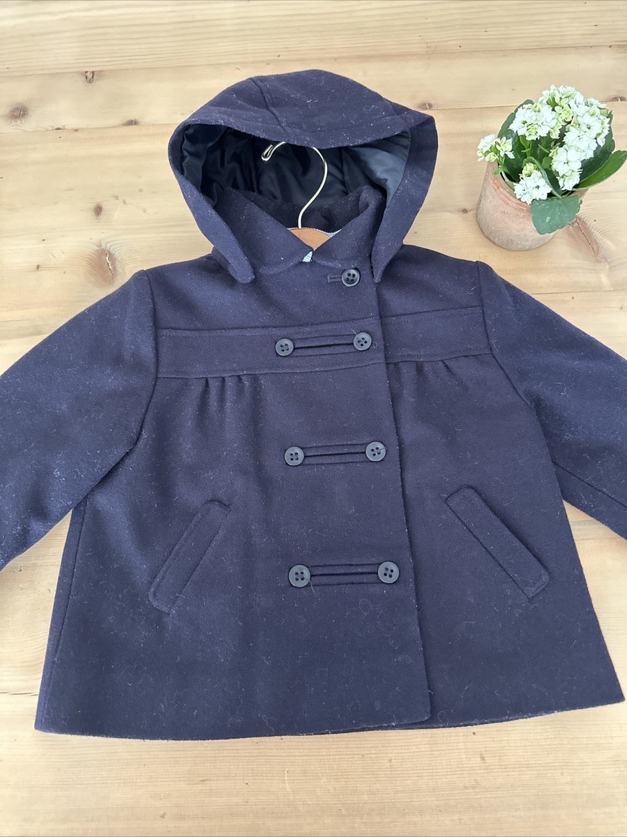 Gorgeous Kids Classic Jacadi Paris EUC 23 M Navy Wool Duffle Coat - Main Image