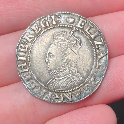 Elizabeth I Silver Shilling Sixth Issue Tun Mintmark 1592-1595 England Z102