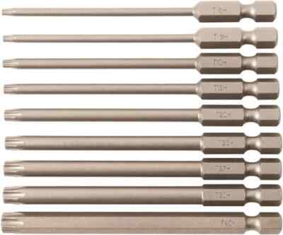 Wiha 76092 9 Piece Bit Set, 1/4'' Hex Drive, Torx Point