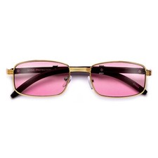 Pink Lens Sunglasses Gold Frame UV400 Protection Fashion Shades Hip Hop Migos