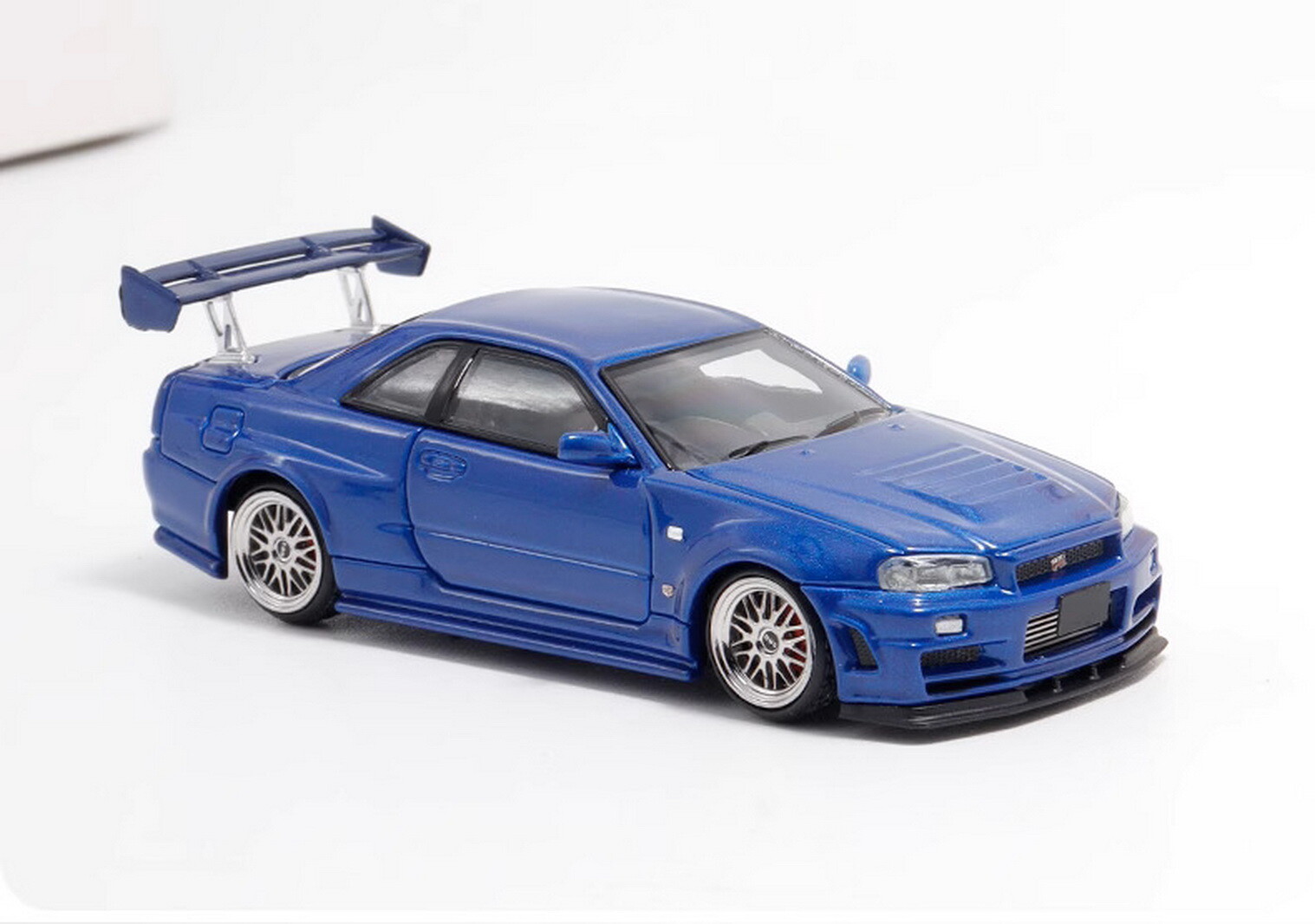 Fuji 1/64 Scale Nissan Skyline GT-R R34 Blue Diecast Car Model Toy Gift