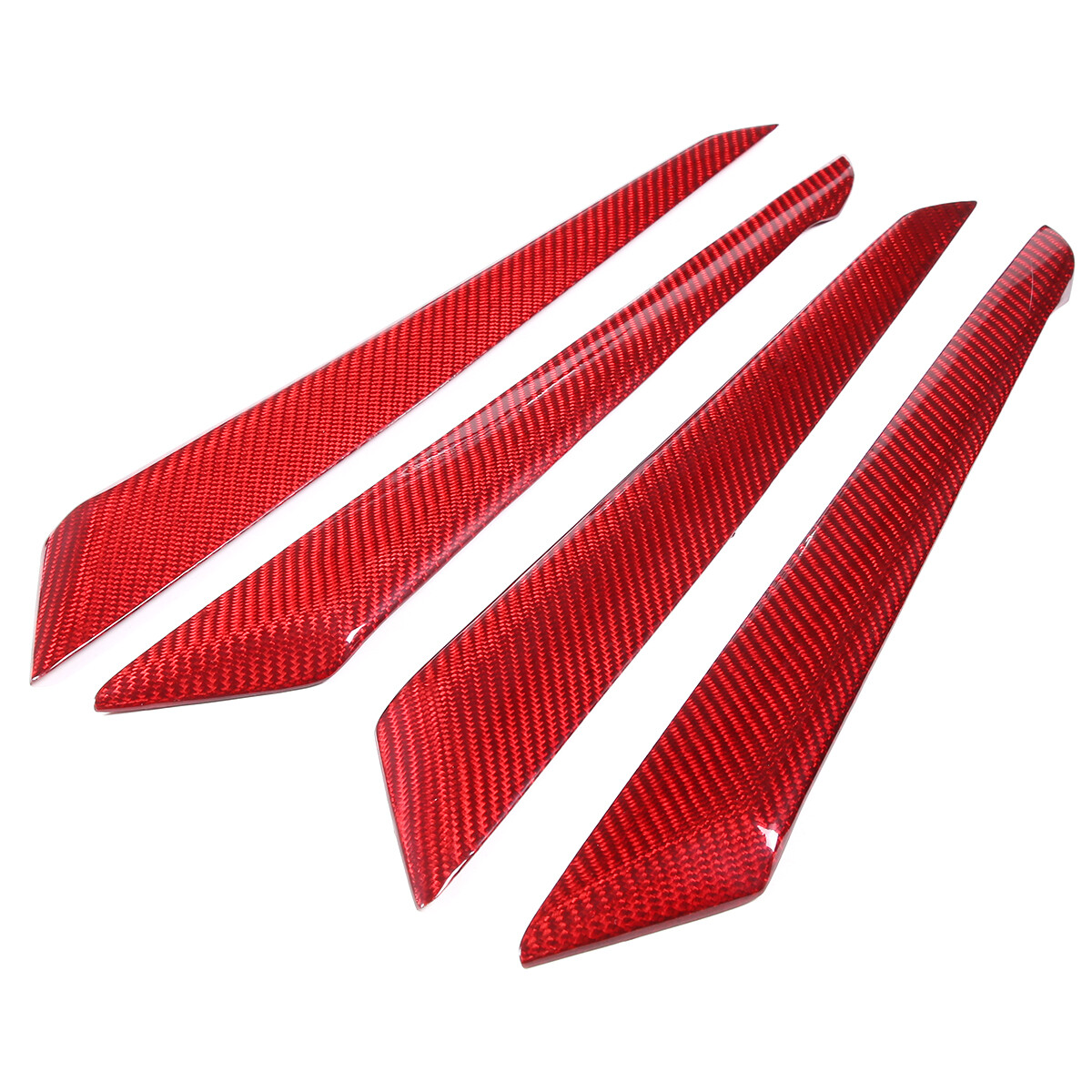 Red Real Carbon Fiber Inner Door Panel Strip Trim For Maserati Ghibli