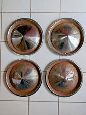 Set 4 Hot Rod Rat Rod Rusty Patina Wheel Covers Hub Caps 1957 Plymouth Style 15
