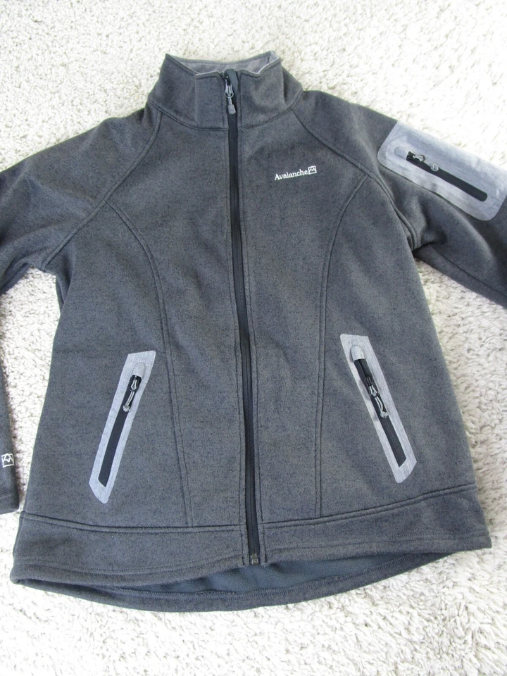Avalanche Hombres Cremallera Completa Polar Térmica Suéter Chaqueta Gris Adulto Grande Foto 2 de 4