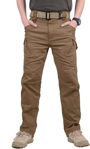 TACVASEN Men's Cargo Operator Casual Cotton Pants Elastic Waistband 40 - Picture 2 of 3